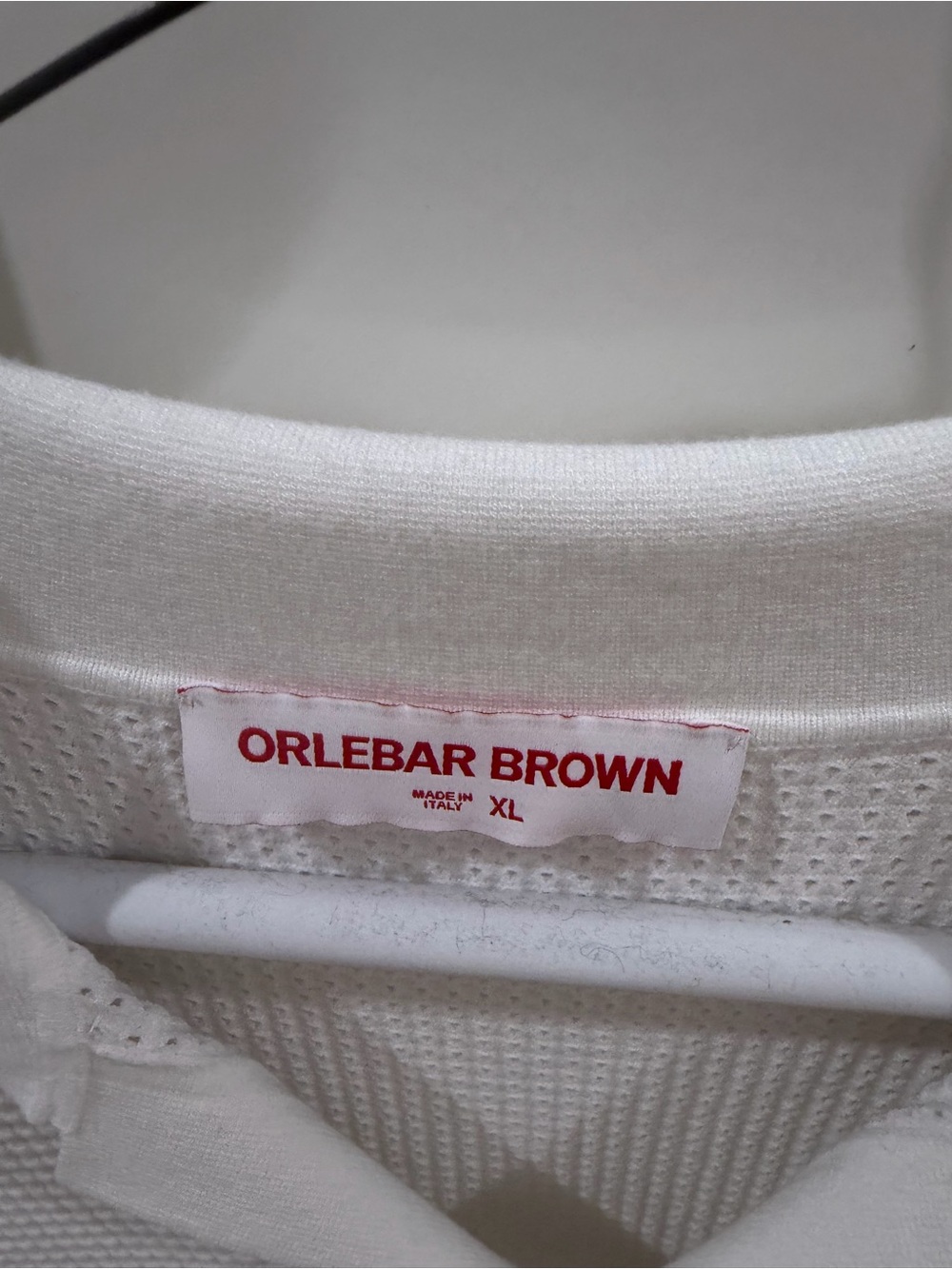 NWOT Orlebar Brown Roddy Tailored Fit Stitch Polo Shirt In White Size Size XL - Picture 6 of 8